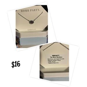 Bomb Party Silver Necklace with Blue Stone